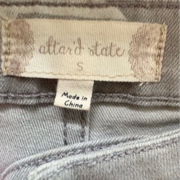 Altar'd State Retro Star Flare Bell Bottom Jean Gray White Stretch Denim Small - Picture 2 of 6